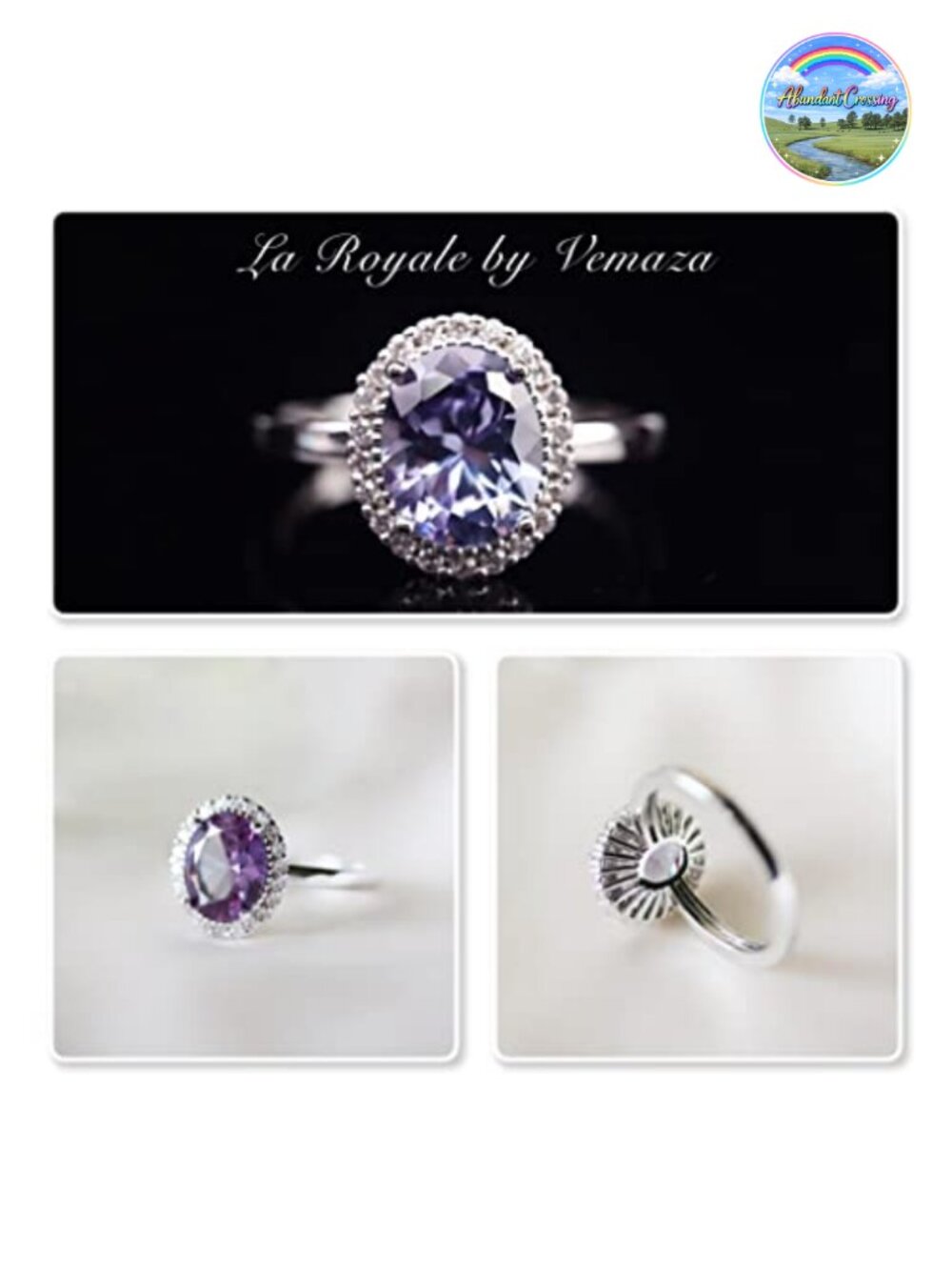 Sterling Silver Alexandrite Ring Oval Halo Engagement June Birthstone - Picture 3 of 6
